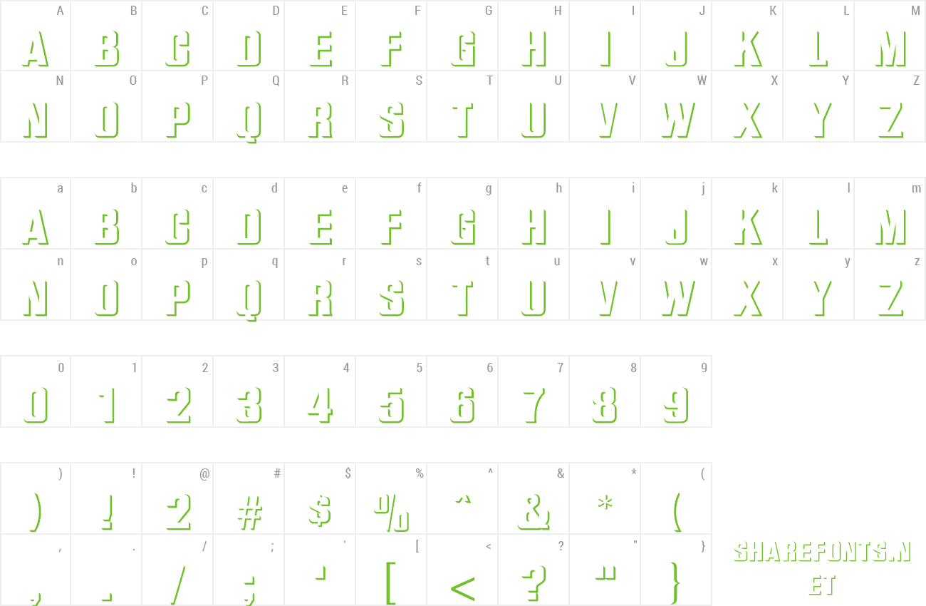 Font ReliefInReverse preview